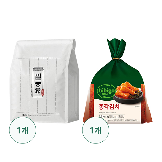 비비고 필동가 포기 배추김치 8kg + 비비고 총각김치 1.5kg