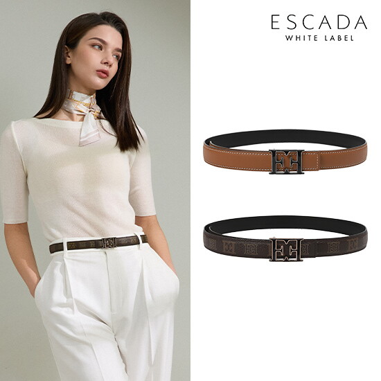 ESCADA 모노그램 가죽벨트 3