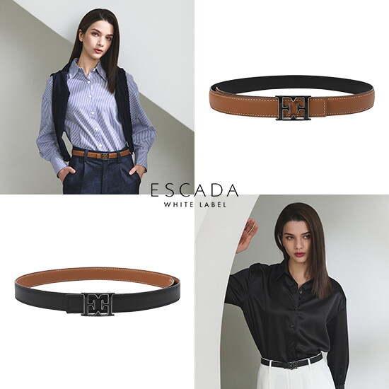 ESCADA 모노그램 가죽벨트