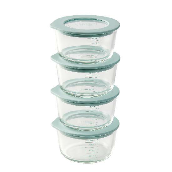 [카드 5%할인]한눈에 보이는 유리용기 동그락 PLUS 236ml 4개입 4