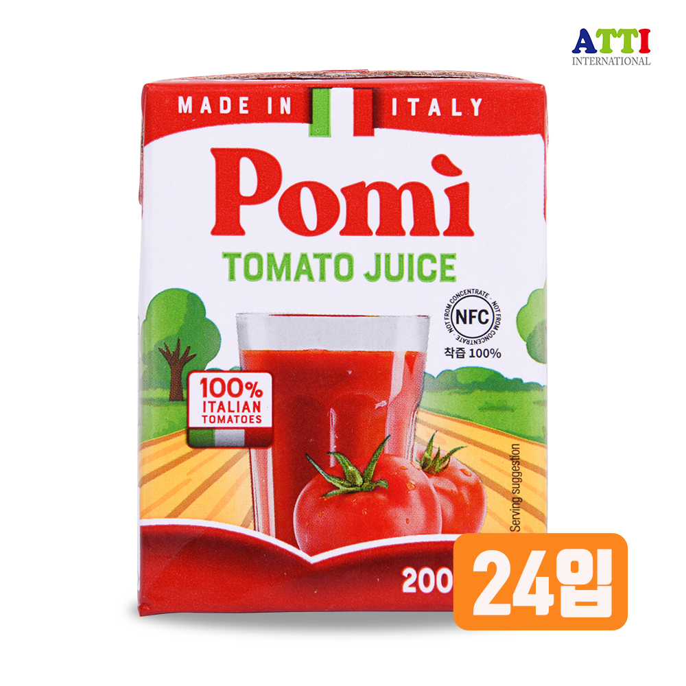 착즙 100% 첨가물 없는 이탈리아산 토마토주스 200ml 24팩 3
