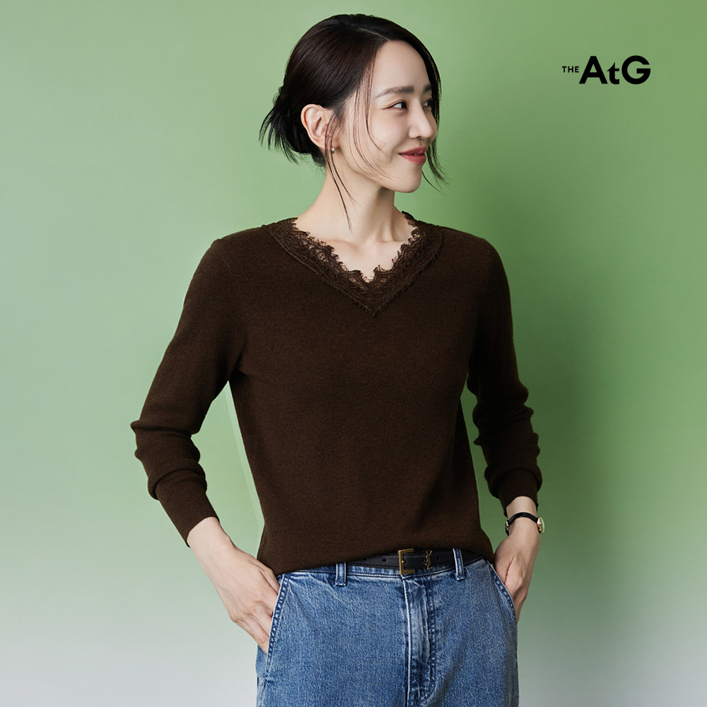 26F/W 워셔블 울실크블렌드 레이스 니트 1+1 2