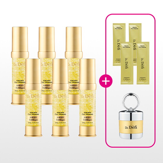 [VIP구성] 닥터데피 알부민 플럭스 앰플 20ml*6통 + 알부민 플럭스 앰플 2ml*4개 + LED/진동 디바이스*1개 + (리뷰시)알부민 앰플 본품 한 통 더