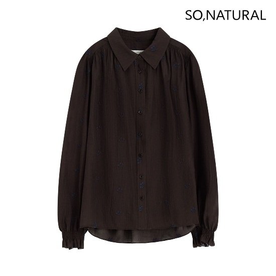 쏘내추럴 26FW 스모킹 자수 블라우스 4