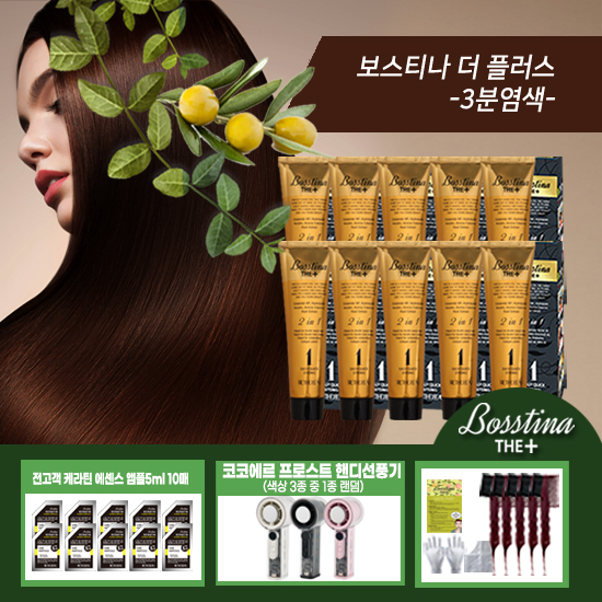 전고객 무선핸디선풍기까지! 보스티나 더 플러스 염색제 10박스 세트