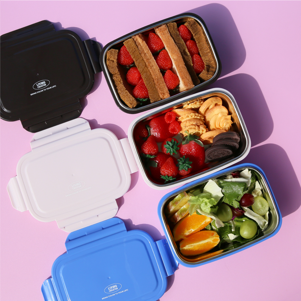 무연마제 스테인리스 지켜텐 800ml (3colors) 도시락 런치박스 전자레인지 직장인