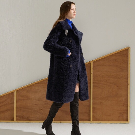 [방송에서만 5만원 세일] 리오벨 25 FW 호주산 양모 100% 더블 버튼 롱코트 4