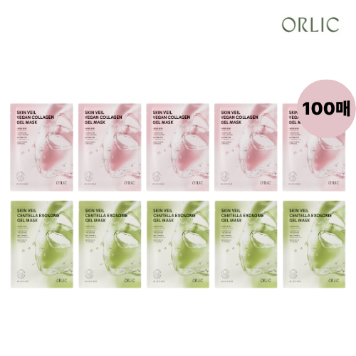 [올릭] 스킨 베일 콜라겐 겔 마스크 매니아패키지 (비건 콜라겐 50매 + 센텔라 엑소좀 50매)