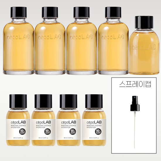 [T매니아패키지] 바이오제닉 하이드레이션 에센스 155ml 4통+100ml 1통+ 30ml 4통 + 스프레이캡