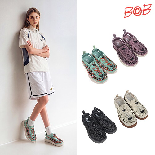 ○ BOB 여성 핸드메이드 웨이브 위빙 샌들 4