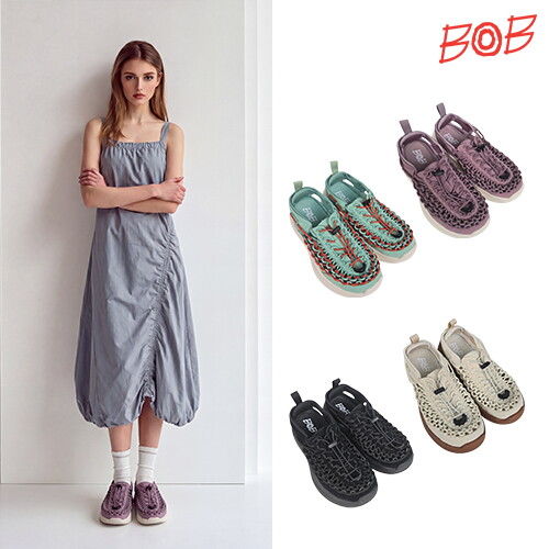 ○ BOB 여성 핸드메이드 웨이브 위빙 샌들 2