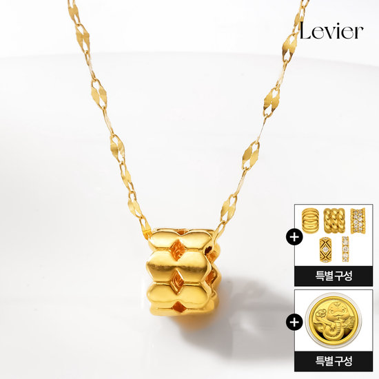 르비에 24K순금 로열 허니 목걸이+(방송에서만)레이어드 펜던트 5종+24K순금 99.99 코인