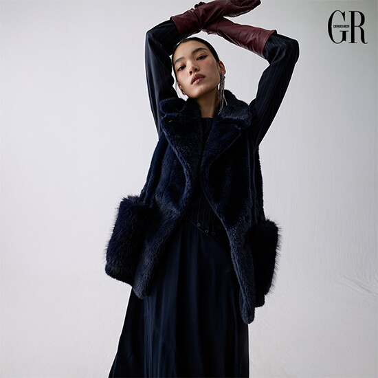26FW Faux 밍크 셔링 베스트