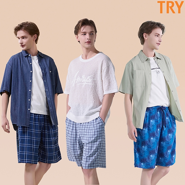 TRY 남성 인견100 쿨 파자마팬츠 3종