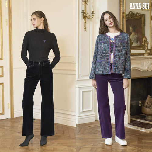 안나수이(ANNA SUI) 데님 플라킹 팬츠