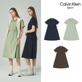 CK스포츠 26SS 우븐 카라넥 원피스