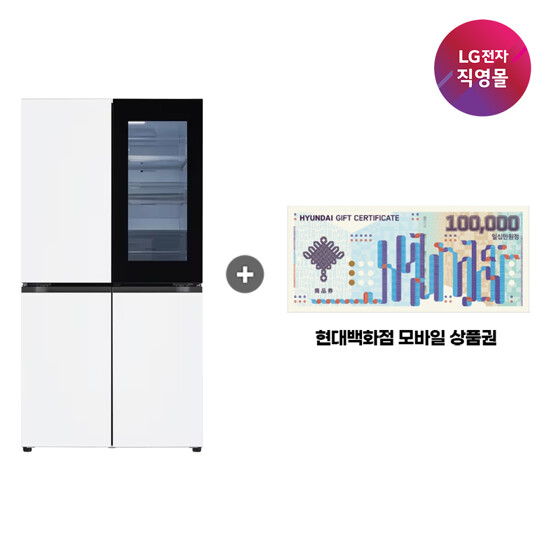 [무이자60개월] LG 오브제 냉장고 노크온 매직스페이스 5도어 865L T876MQQ412(사은품:백화점상품권10만원)