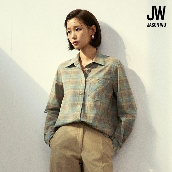 제이슨우 26FW NEW Delia 페디드 코튼 체크 셔츠 2종 2