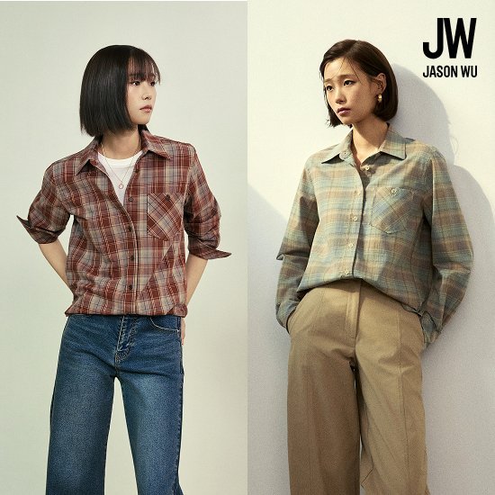 제이슨우 26FW NEW Delia 페디드 코튼 체크 셔츠 2종 3