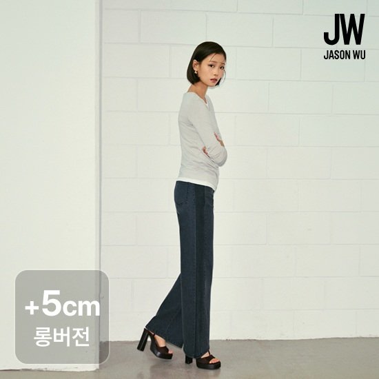 제이슨우 26FW Esme 틴업 컨투어링 와이드 데님 _ 롱기장 +5cm (2 COLORS) 2
