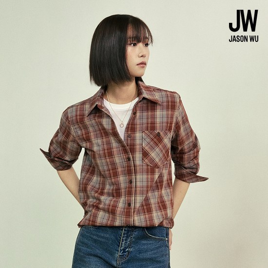 제이슨우 26FW NEW Delia 페디드 코튼 체크 셔츠 2종