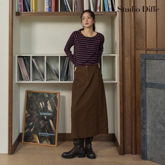 스튜디오디페 26FW 코튼 절개 스커트