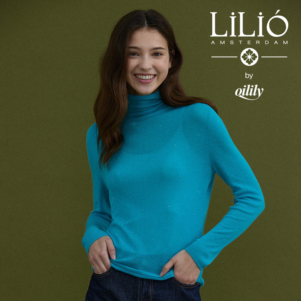○by 오일릴리 26FW 에센셜 울 100 시퀸 터틀 니트