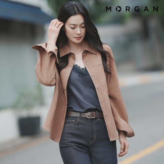 모르간 26FW FAUX 스웨이드셔츠