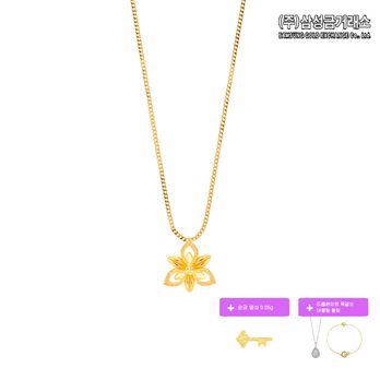 (주)삼성금거래소 24K 순금 아이리스 목걸이 7.5g+순금열쇠 0.05g+드롭 팬던트 목걸이+더블링 팔찌