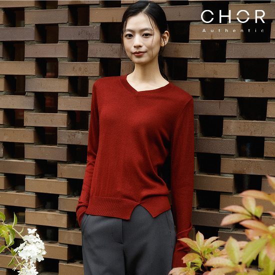 코어 어센틱 26FW 실크 브이넥 니트 3종