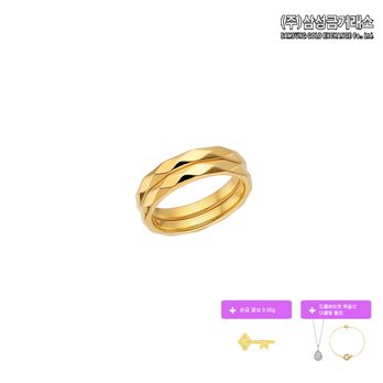(주)삼성금거래소 24K 순금 스퀘어 쌍지 1.7g+순금열쇠 0.05g+드롭 팬던트 목걸이+더블링 팔찌
