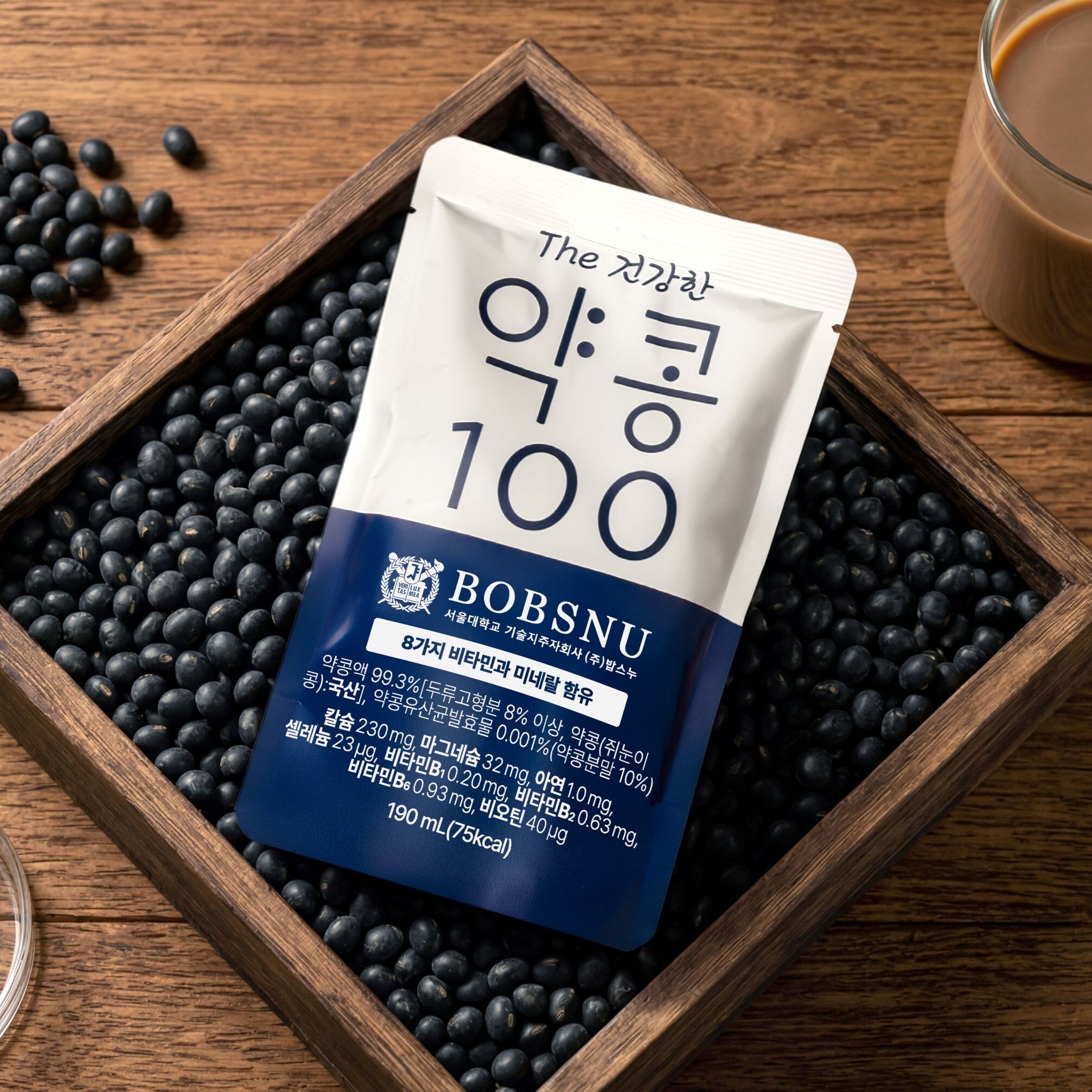 밥스누 The건강한 약콩100 두유 190ml x 10팩 x 6박스 (총 60팩) 2
