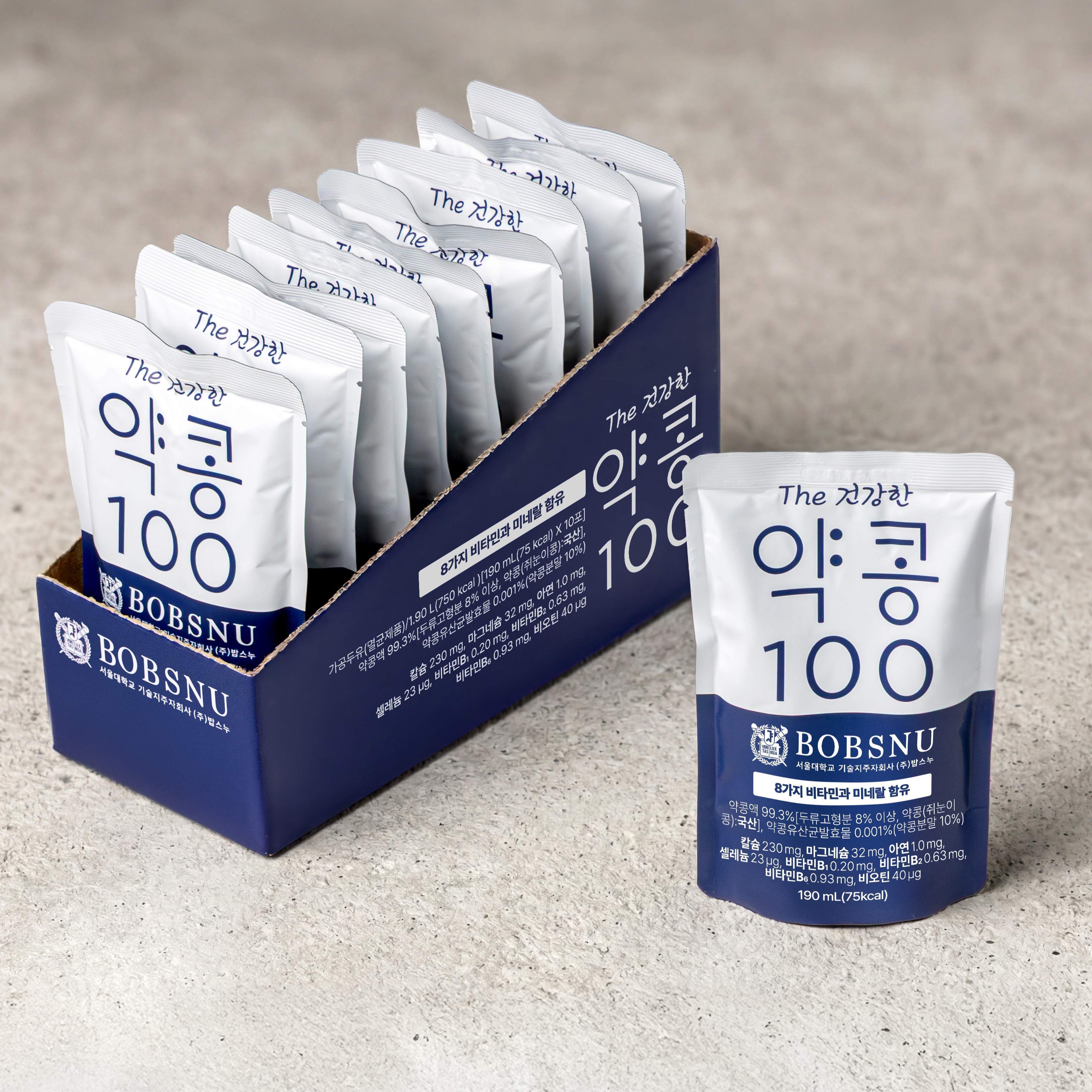 밥스누 The 건강한 약콩100 두유 190mlx10팩*3박스 (총 30팩) 2