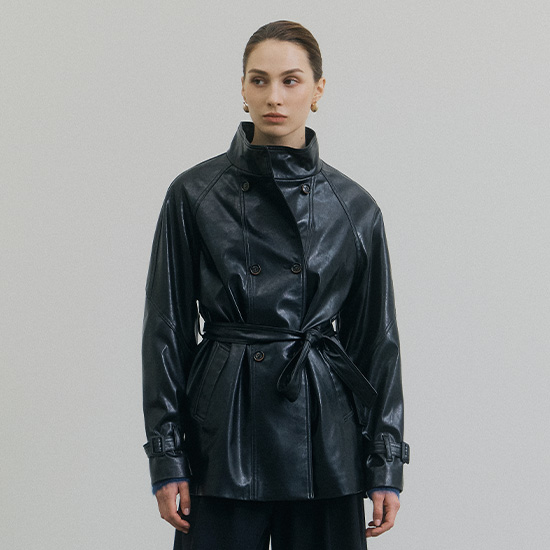 [최초가229,000원]26FW 베인 레더 자켓 3