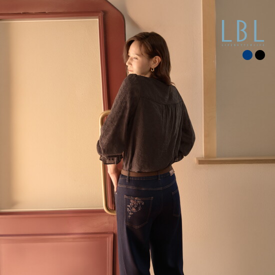 [LBL X 로라애슐리] 26FW 로라 자수 데님팬츠