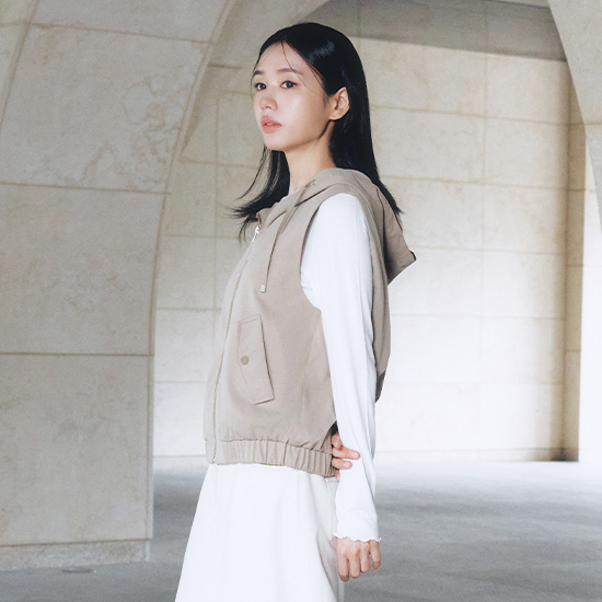26FW 셔링 후드베스트 3