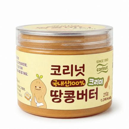 코리넛 국내산 100% 땅콩버터 4개(크리미+크런치) 3
