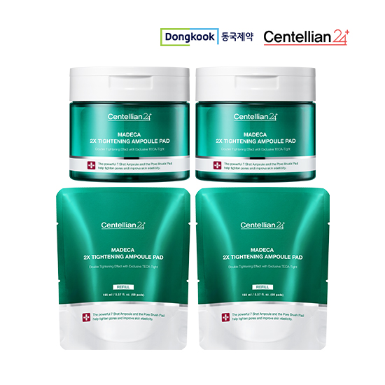 마데카 더블타이트닝앰플패드165ml(60매)본품 2개+ 마데카더블타이트닝앰플패드165ml(60매)리필 2개