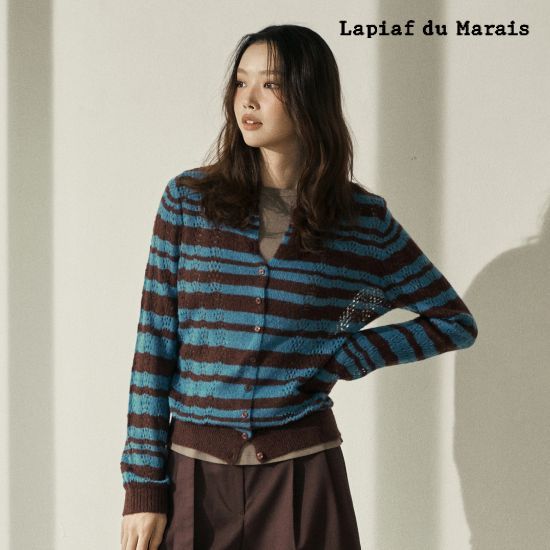 라삐아프 26FW 포인텔 시어 스트라이프 울 가디건 1종 3