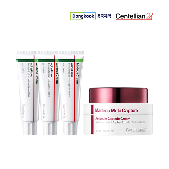 [동국제약] 마데카크림 에이징포커스50ml 3개+마데카멜라캡처앰플캡슐크림55ml 1개