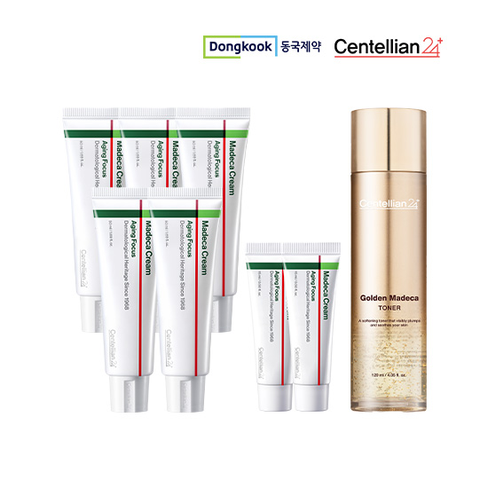 [동국제약] 마데카크림  에이징포커스 50ml 5개 +15ml 2개 + 골든마데카토너 120ml 1개