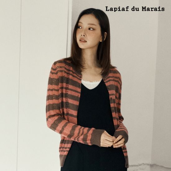 라삐아프 26FW 포인텔 시어 스트라이프 울 가디건 1종 2
