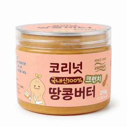 코리넛 국내산 100% 땅콩버터 4개(크리미+크런치) 2