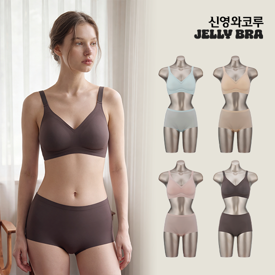 [서아랑 PICK] 젤리브라 인견 젤리와이어 끈후크형 4세트