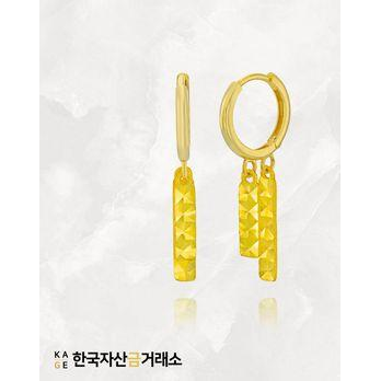 [한국자산금거래소]KAGE 24K 순금 더블 스틱바 귀걸이
