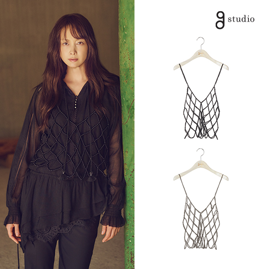 26FW 핸드메이드 FAUX 진주 뷔스티에