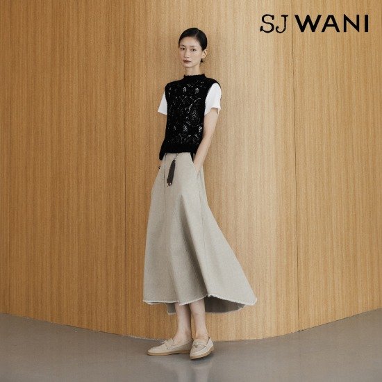 SJ와니 26FW 펜던트 플레어 데님 스커트 1종 3