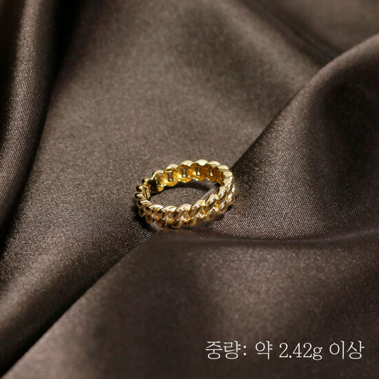 {골든클레프} 18K 큐반 체인 반지 2
