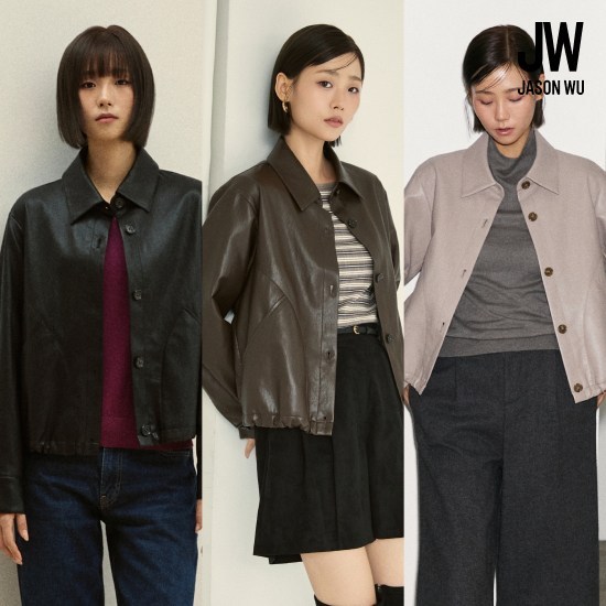 제이슨우 26FW Kaia FAUX 레더 블루종 재킷 (3 COLORS) 4