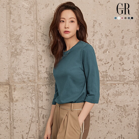 ○26FW 퓨어코튼100 7부 티블라우스 6종